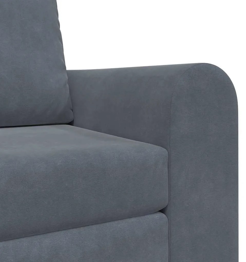 Sofá-Cama 2-em-1 Cinza Escuro 98x71x83 cm Veludo
