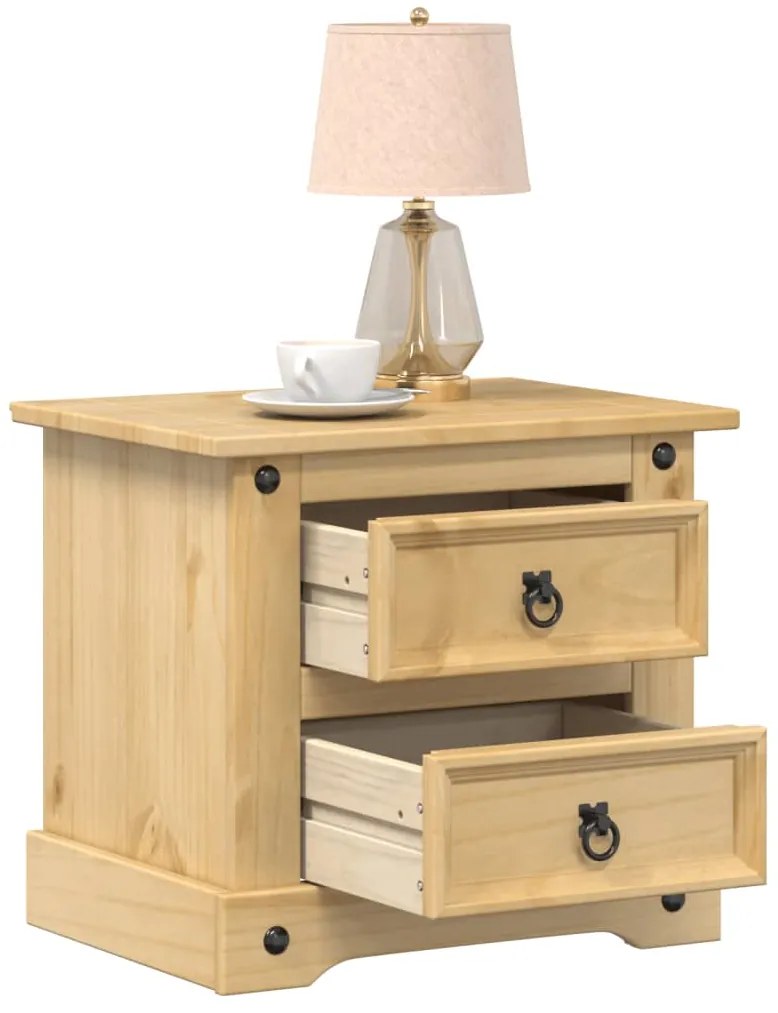 Mesa de cabeceira Corona 53x39x50 cm madeira de pinho maciça