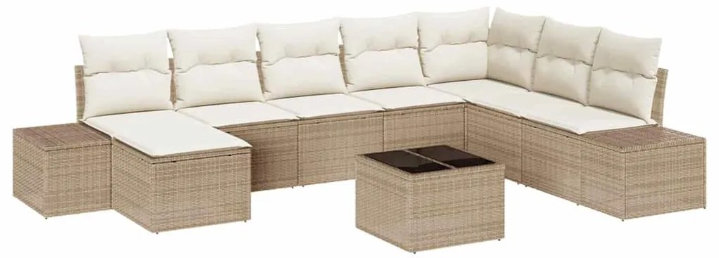 Conjunto de Sofá de Jardim com 9 Peças da , Almofadas de Rattan de Pol