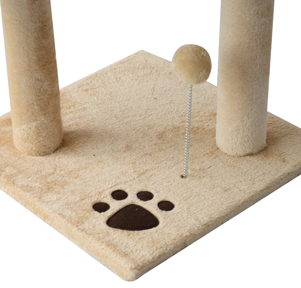 ® Árvore de gato com plataformas Cabines Bolas de jogo bege 40x40x114cm