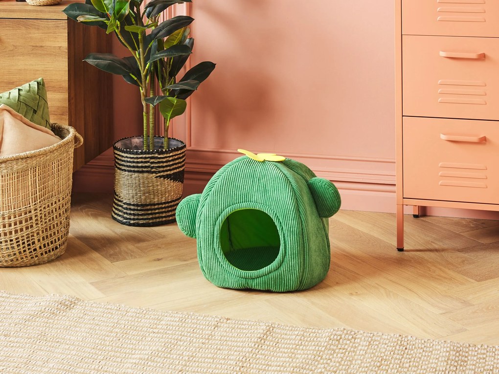 Cama para animal de estimação em bombazine verde 45 x 36 x 36 cm PALU Beliani