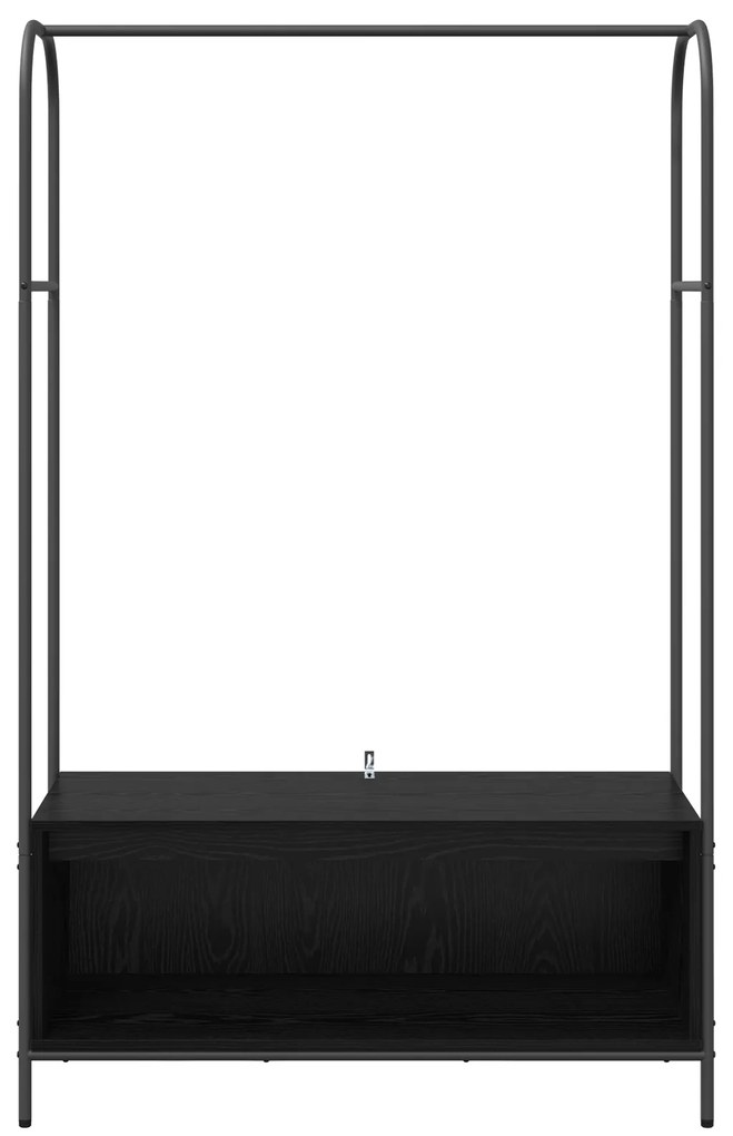 Porte-Roupas com Prateleiras Carvalho Preto 100x44x160 cm