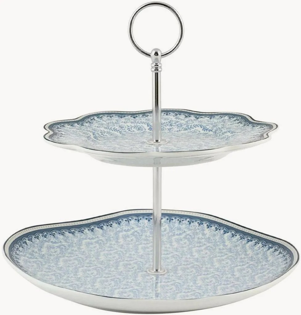Suporte de servir com andares em porcelana Blue Dream