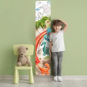 Dino metro com dinossauros para meninos, autocolante com dinossauros para o quarto das crianças