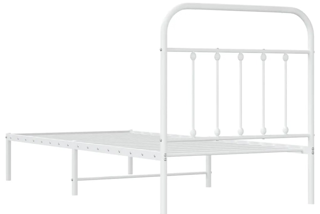 Estrutura de cama com cabeceira 90x200 cm metal branco