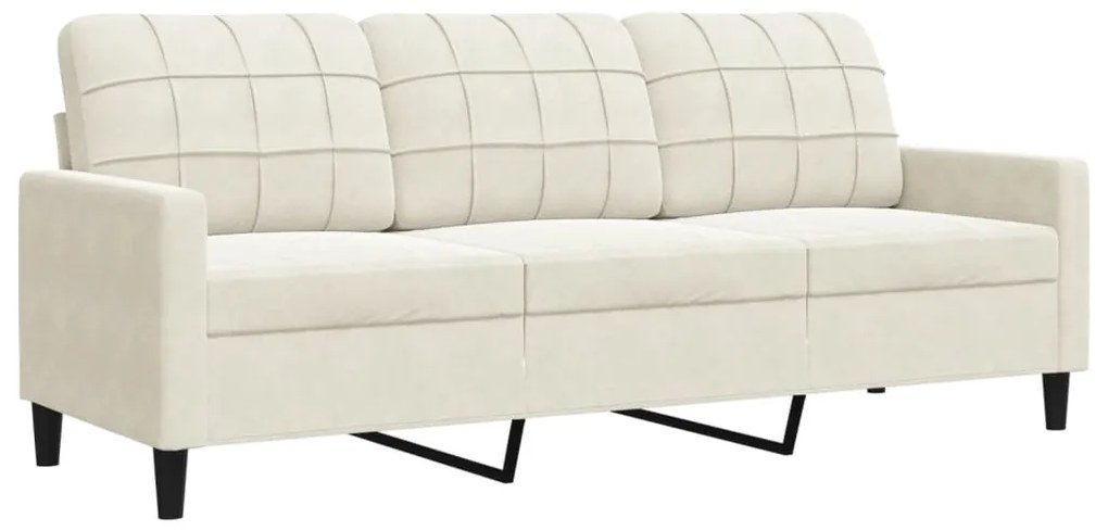 4 pcs conjunto de sofás com almofadões e rolos veludo creme