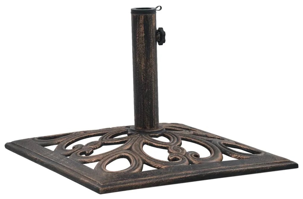 vidaXL Base para guarda-sol 12 kg 49 cm ferro fundido bronze