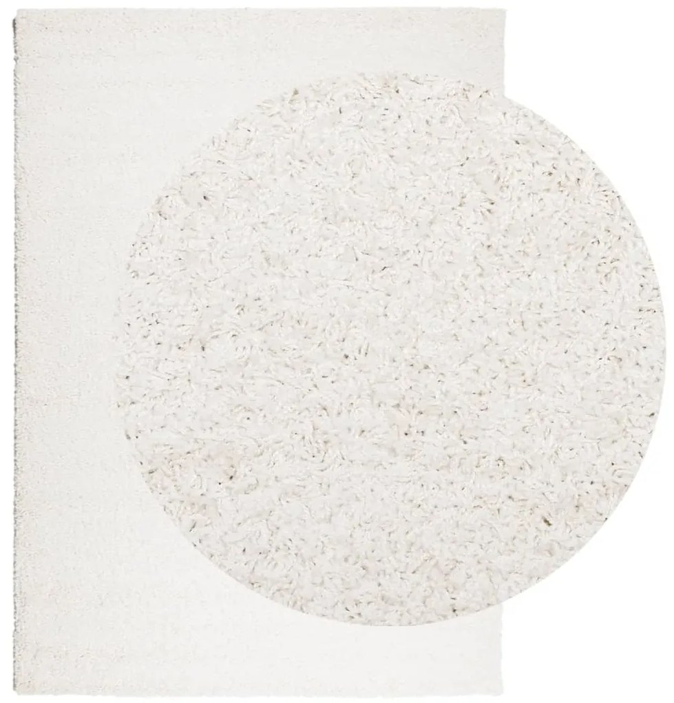 Tapete shaggy de pelo alto PAMPLONA 200x280 cm creme