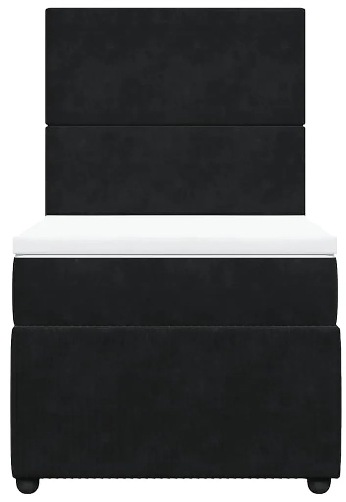 Cama com molas/colchão 90x190 cm veludo preto