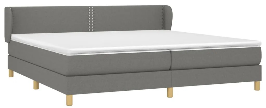 Cama com molas/colchão 200x200 cm tecido cinzento-escuro