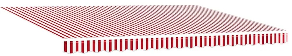 Toldo Retrátil Manual Listrado Vermelho e Branco 450x300 cm