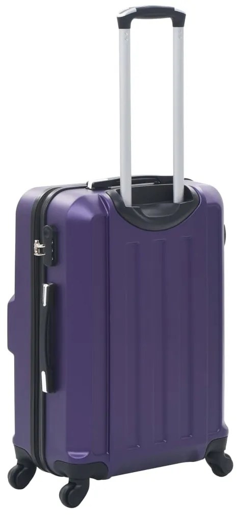 Conjunto de tróleis estojo rígido 3 pcs ABS roxo