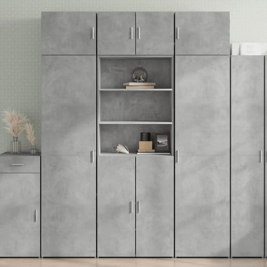 vidaXL Armário alto 70x42,5x185 cm derivados madeira cinzento cimento