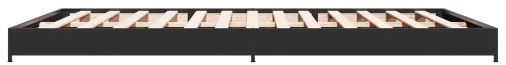 Estrutura de cama 140x200 cm derivados de madeira/metal preto