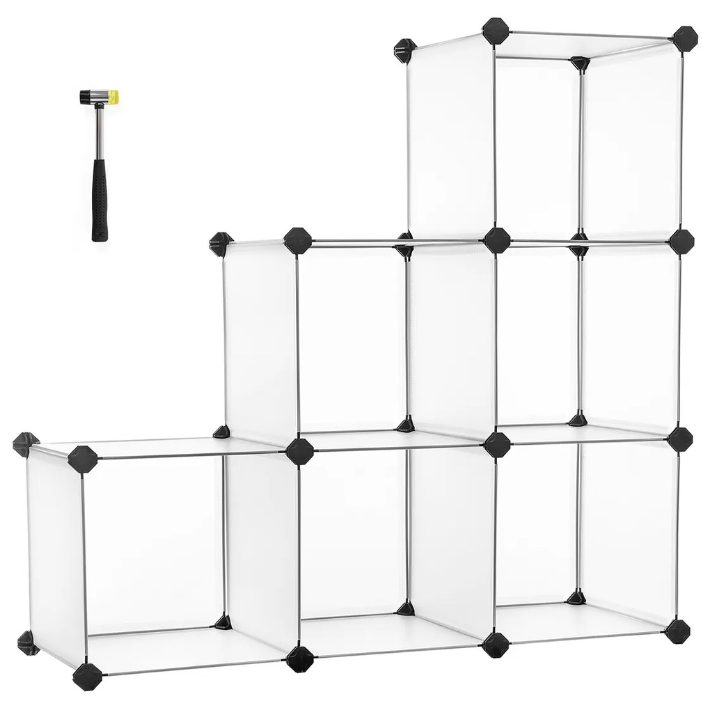 Prateleira modular para casa de banho com montagem simples. | SONGMICS | 93 x 31 x 93 cm | branco | LPC111S.