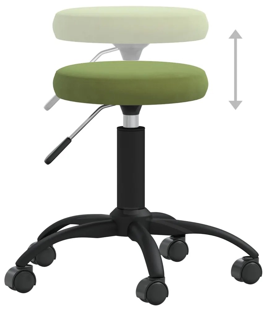Cadeira de escritório giratória veludo verde-claro