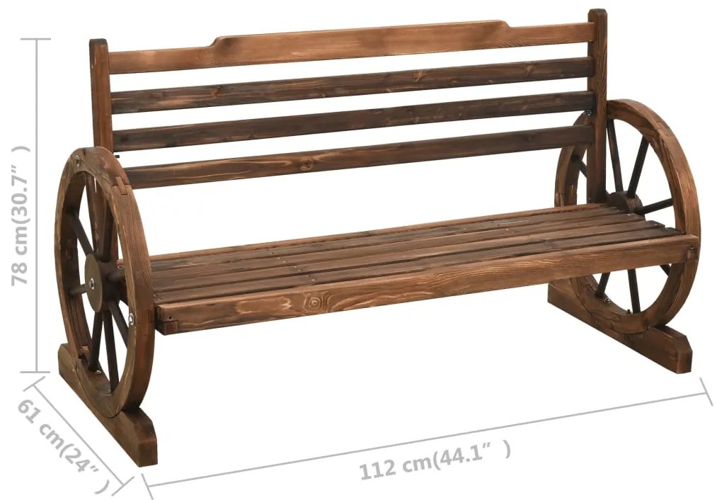 Banco de jardim 112 cm madeira de abeto maciça