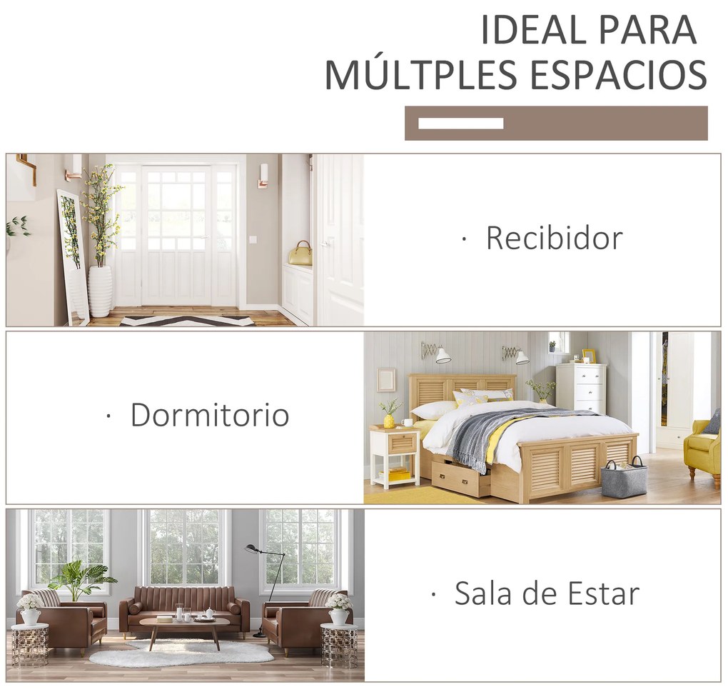 HOMCOM Móvel Cabide de Entrada com 3 Ganchos e 6 Compartimentos para Sapatos Armário de Entrada com Cabides 68,5x39,5x173cm Madeira
