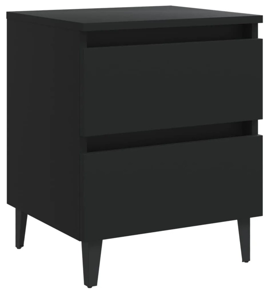 Mesas de cabeceira 2 pcs 40x35x50 cm derivados de madeira preto