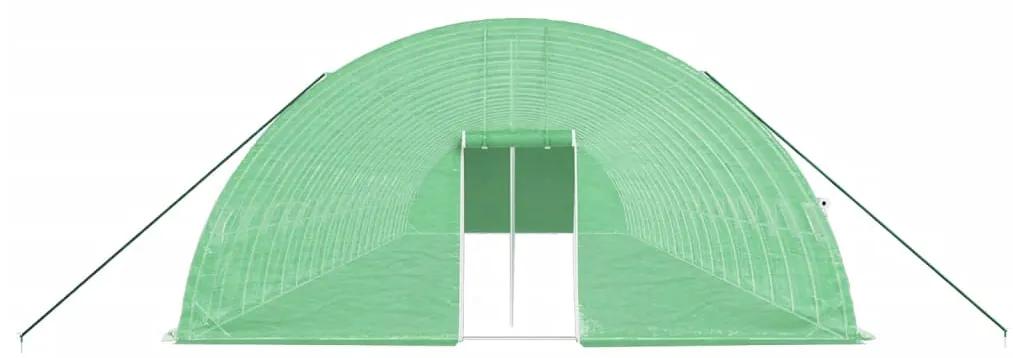 Estufa com estrutura de aço 120 m² 20x6x2,85 m verde