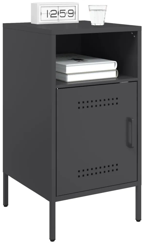 Mesa de cabeceira 36x39x68 cm aço preto