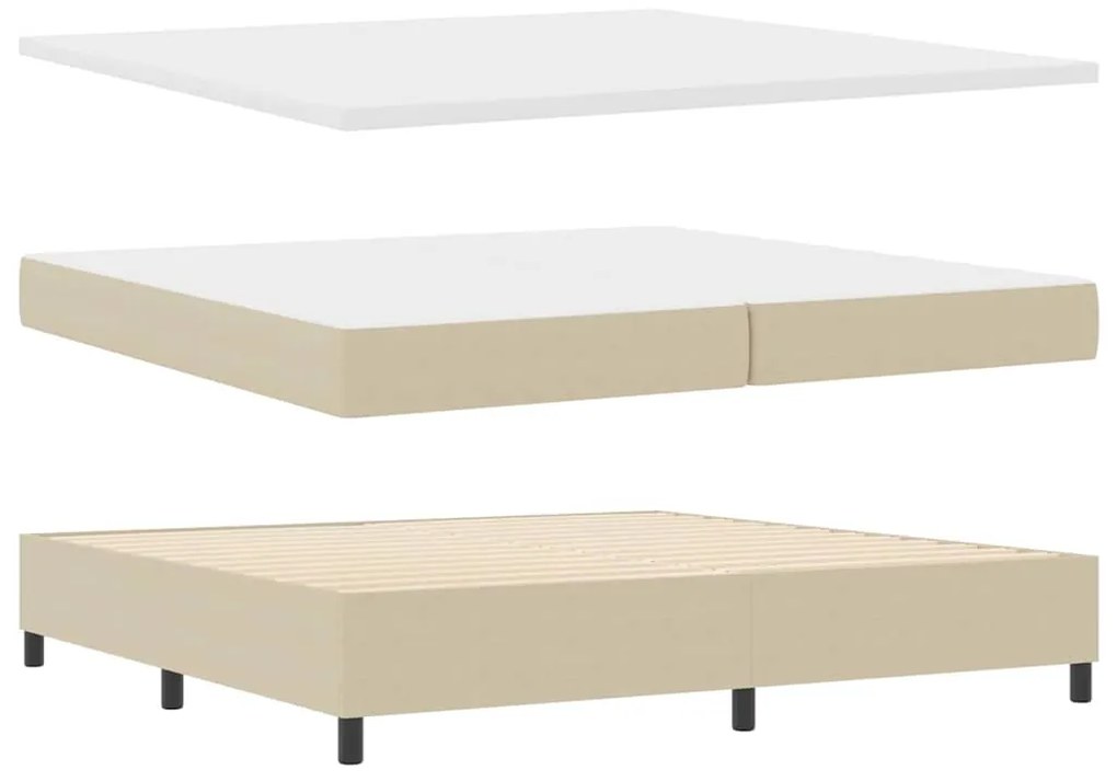 Cama Box com Colchão e Luz LED Verde Cinza 200x200 cm em Tecido Cordur
