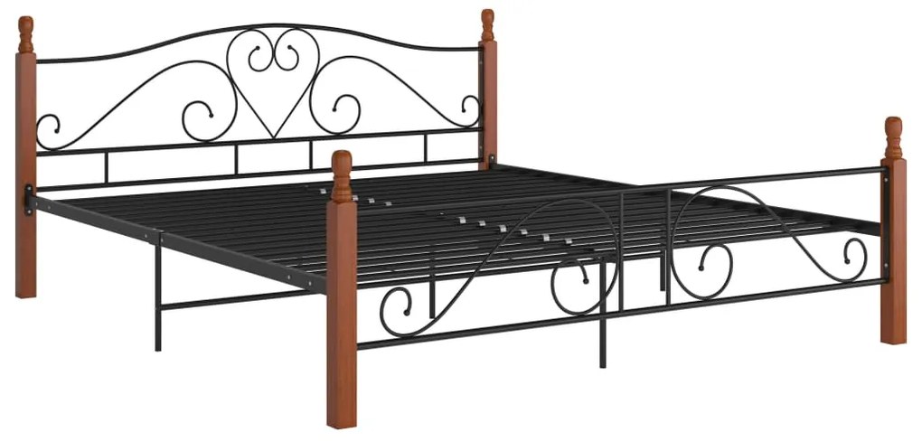 Estrutura de cama 200x200 cm metal preto