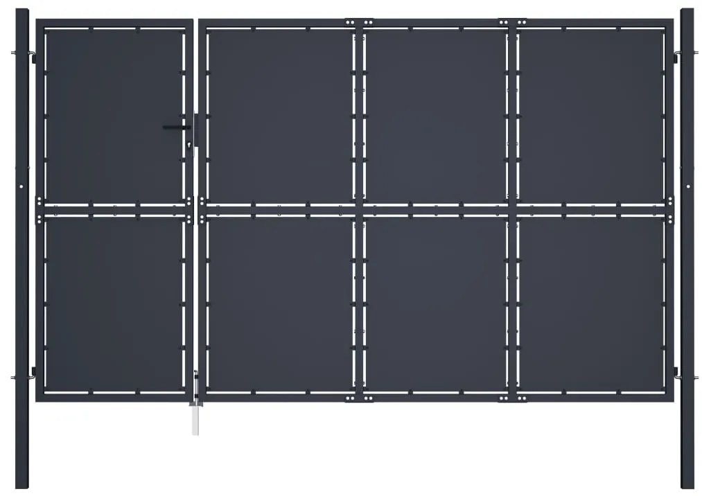 vidaXL Portão de jardim 350x200 cm aço antracite