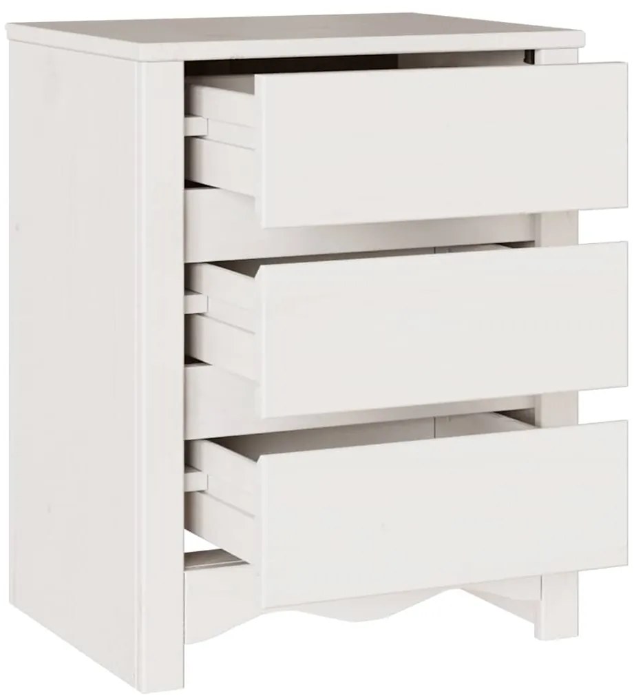 Criado-mudo vidaXL "DRAMMEN" Branco 45x35x56 cm Madeira Sólida de Pinh