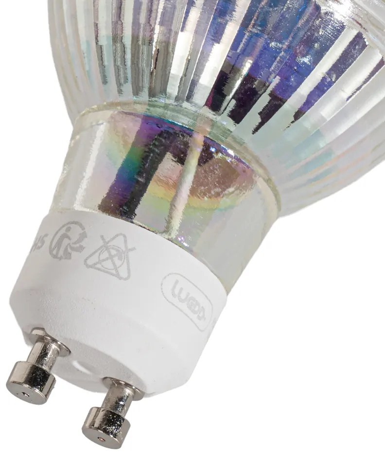 Conjunto de 5 lâmpadas LED GU10 50mm transparentes 4,5W 360 lm 2700K