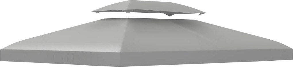 Lona de substituição para toldo de tenda 3 x 4 m (NÃO INCLUÍDA), em poliéster de alta densidade, 180 g/m², cinzento claro
