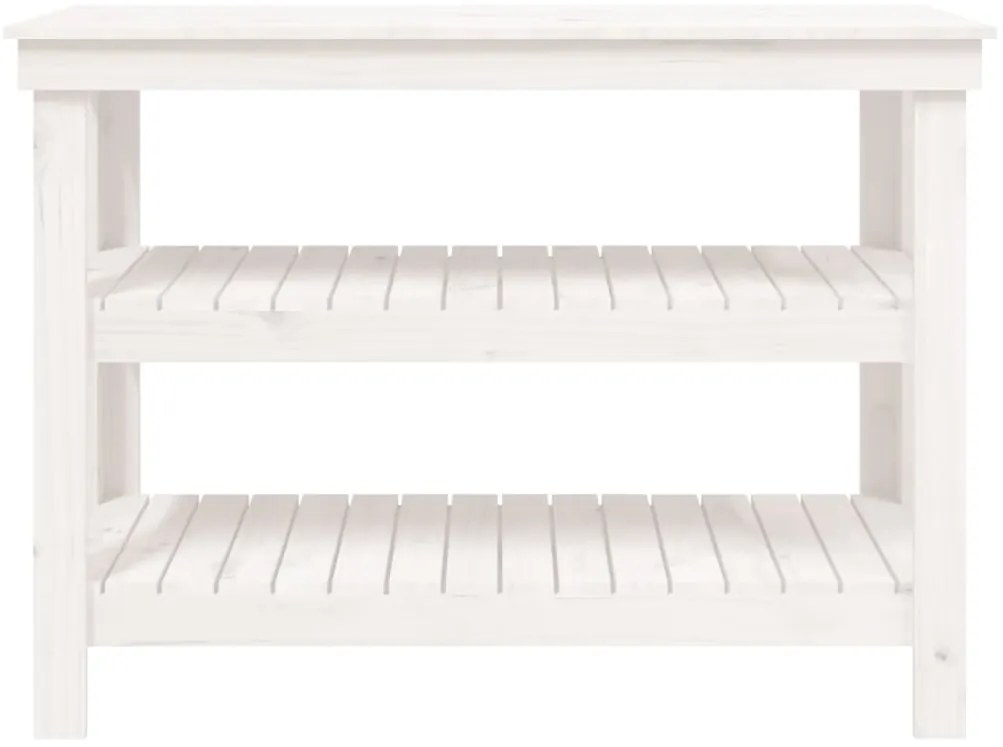Bancada de trabalho 110,5x50x80 cm pinho maciço branco