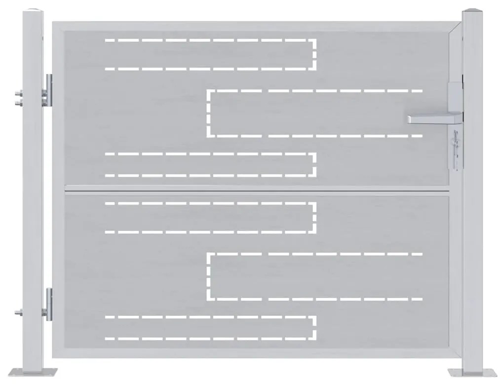 vidaXL Portão de Jardim Prateado 100 x 75 cm Aço inoxidável