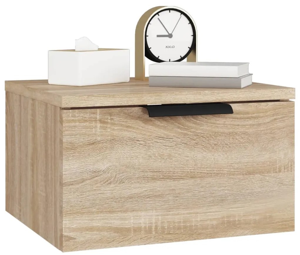 Mesa de cabeceira montagem na parede 34x30x20 cm cor sonoma