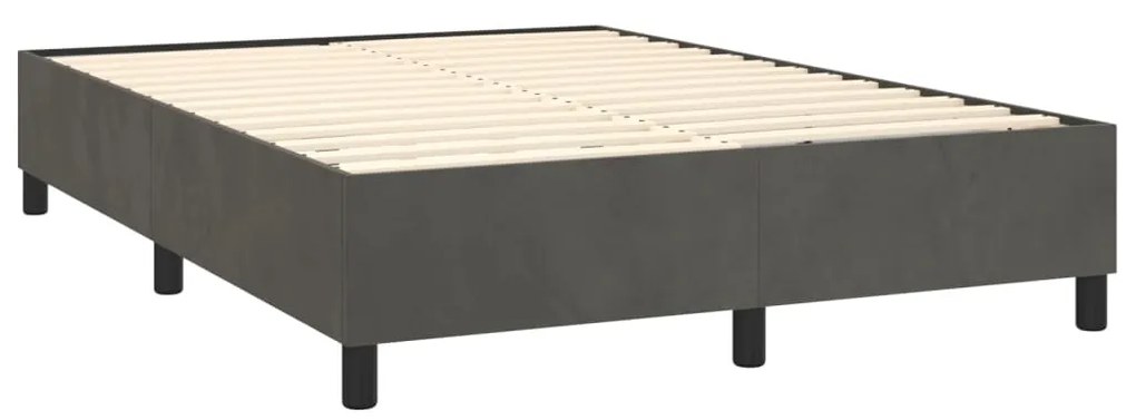 Estrutura de cama sem colchão 140x190 cm veludo cinzento-escuro