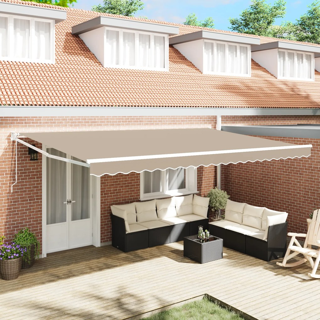 vidaXL Toldo Retrátil Automático Bege 500x300 cm