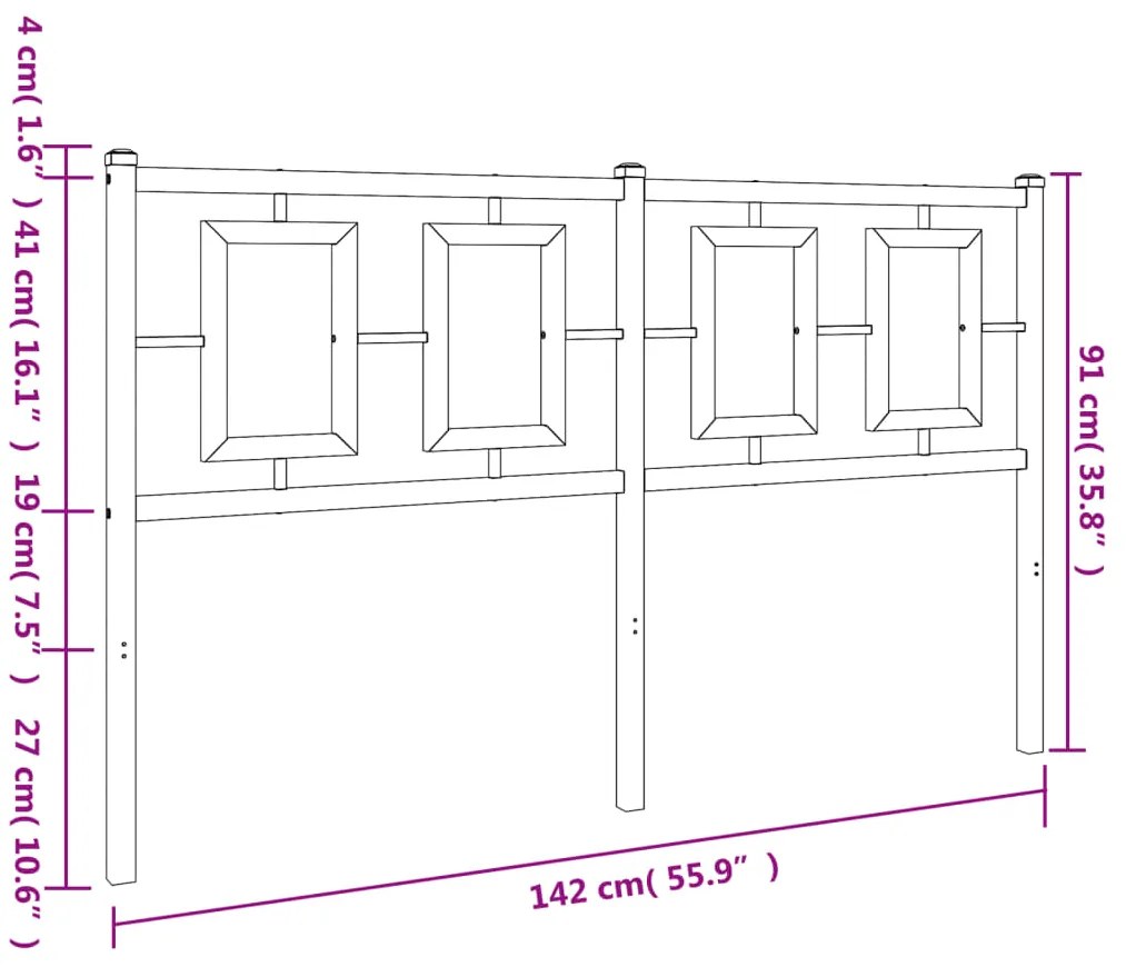 Cabeceira de cama 135 cm metal branco