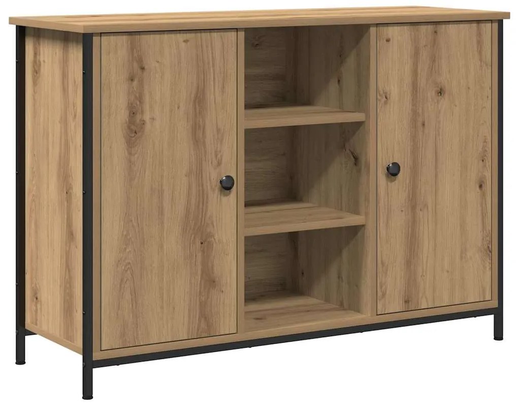 Sideboard vidaXL Artisan Carvalho 100x35x70 cm Madeira Engineered e Aç