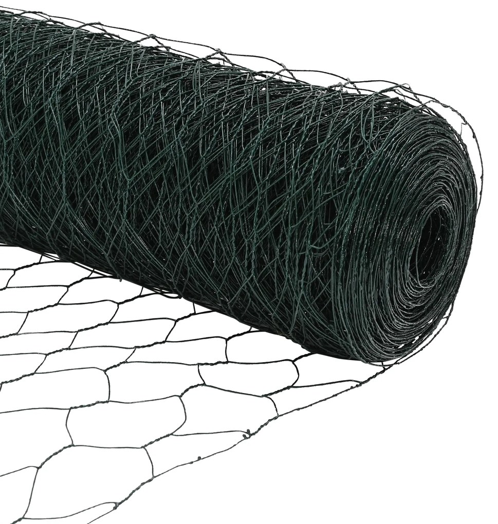 Postes de Cerca vidaXL 5 pcs Canal U Verde 120 cm de Aço, Cerca Hexago