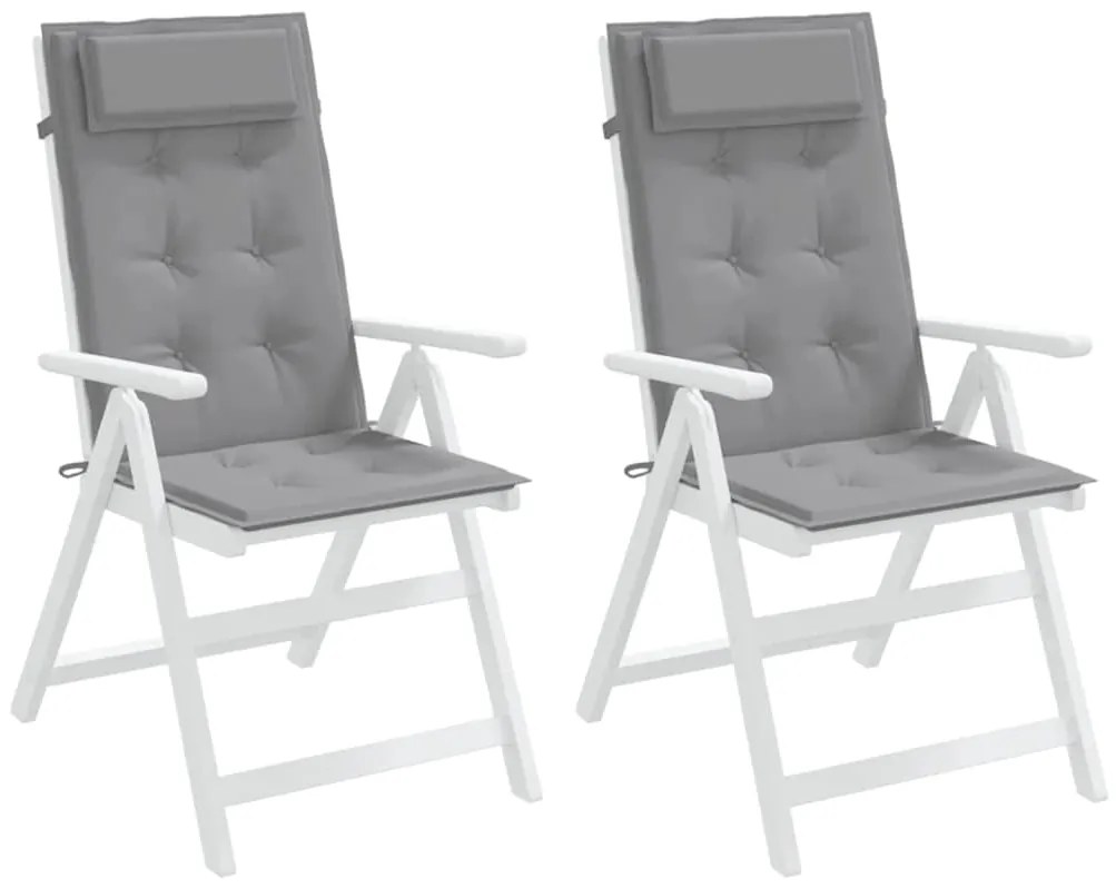 Almofadões p/ cadeira encosto alto 2 pcs tecido oxford cinzento