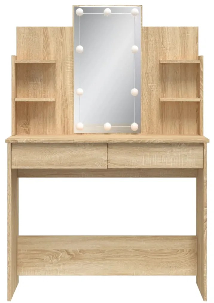 Toucador com luzes LED 96x40x142 cm carvalho sonoma