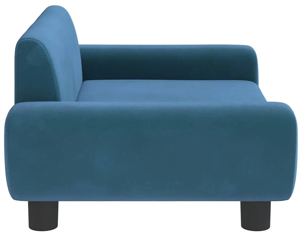 Cama para cães 70x45x33 cm veludo azul