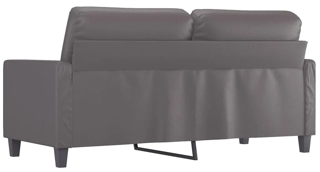 Sofá de 2 lugares 140 cm couro artificial cinza