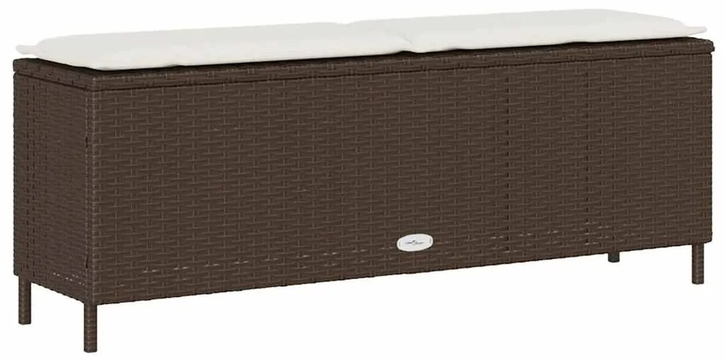 Banco de jardim com almofadão 110x30x40,5 cm vime PE castanho