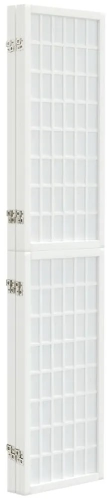 Biombo dobrável com 4 painéis estilo japonês 160x170 cm branco