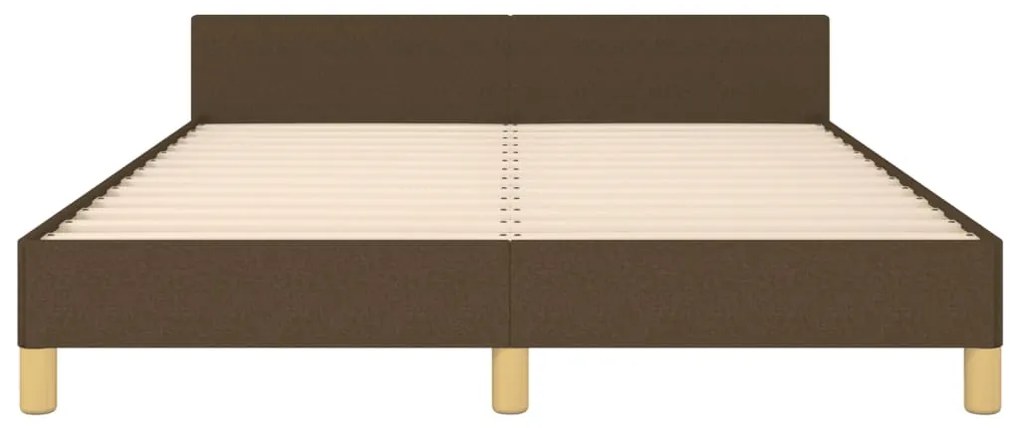 Estrutura de cama sem colchão 140x200 cm tecido castanho-escuro