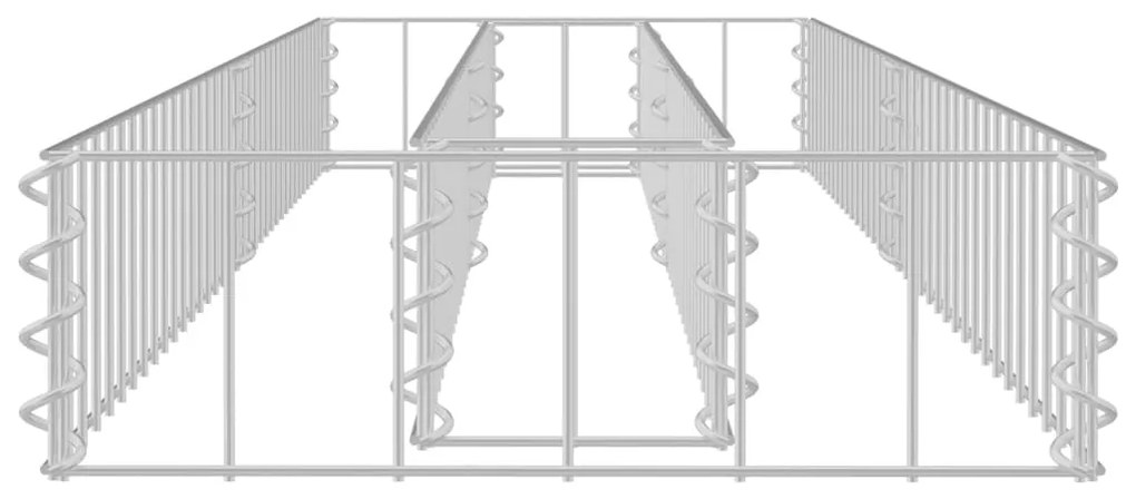 Canteiro elevado/cesto gabião 180x30x10 cm aço galvanizado