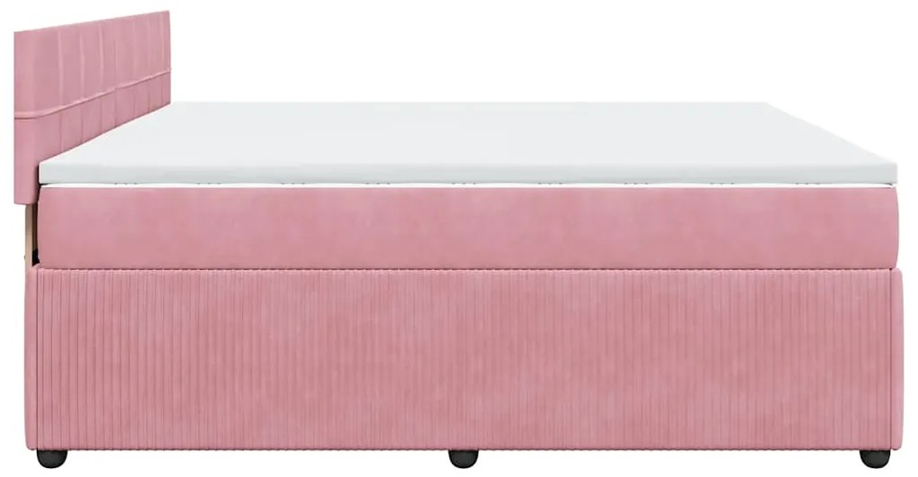 Cama com molas/colchão 180x200 cm veludo rosa