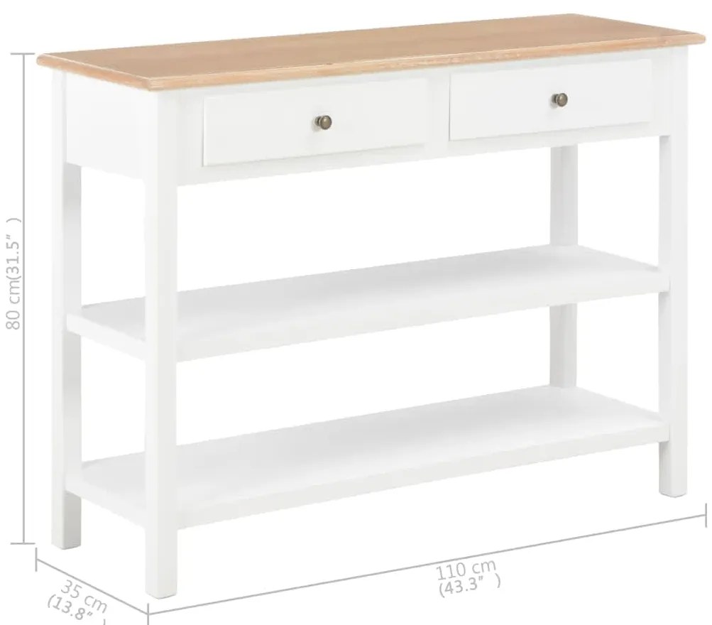 Aparador 110x35x80 cm MDF branco
