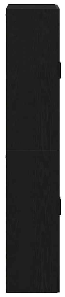 Armários 2 pcs de madeira de carvalho preto, medindo 69,5x34x180 cm, f